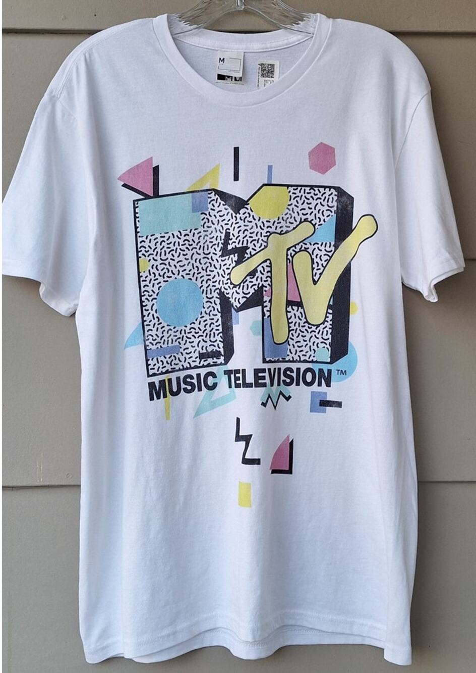 MTV Logo Men's 80s Retro TV Nostalgia Vintage Look T-Shirt Size M 100% Cotton